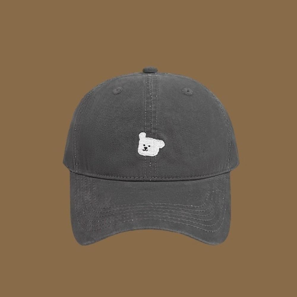 Korean Puppy Embroidery Cap Solid Color Snapback Hat Fashion Men Women Baseball Cap  Teenagers