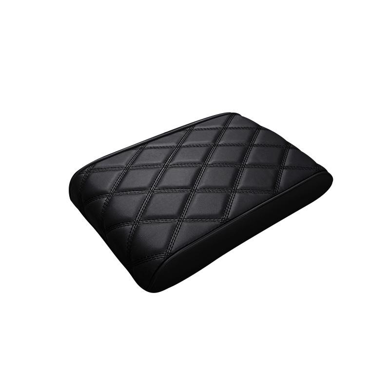 Diamond Quilted Nappa Leather Car Armrest Pad with Memory Foam