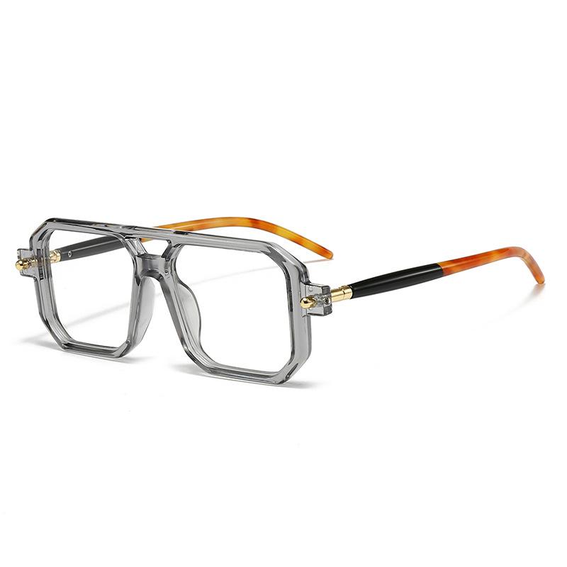 Sunglasses European and American Street Photography Square Large Frame Sunglasses Trendy Double Beam Retro Pose Sunglasses