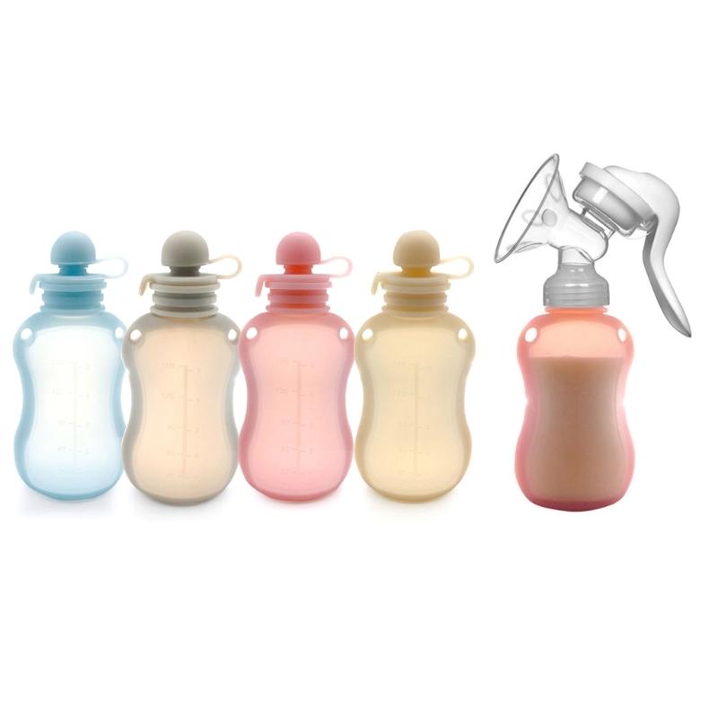 150ml Refillable Baby Food Storage Bag Silicone Milk Congee Pouch Leakproof Organiser Squeeze Storage Container