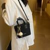 2025 New Bag Women's Bag Trendy Fashion Small Square Bag Popular Plush Pendant Shoulder Messenger Bag Premium Feeling Bag