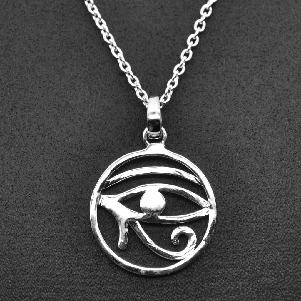 Pendant Necklace Evil Eye Design Solid 925 Sterling Silver Gemstone Pendant with Chain Jewelry For Women or Girls
