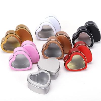 Heart Shape Aluminum Tin Jar Candy Packaging Box Cosmetic Container Refillable Bottles Metal Box Candle Jars Jewelry Storage Jar