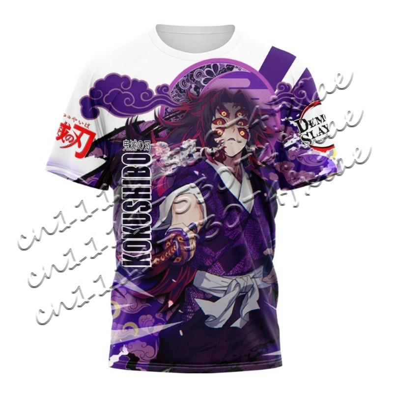 Men's/Women's New Tanjiro Kamado T-Shirt Short Sleeve Demon Slayer Water Breathing Print Anime Fan Fashion Casual Streetwear