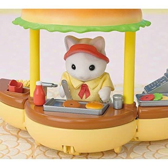 EPOCH Sylvanian Families Amusement Park Shop Freshly Made Hamburger Wagon Mi-91 ST Mark Certified ages 3 up Toy Dollhouse