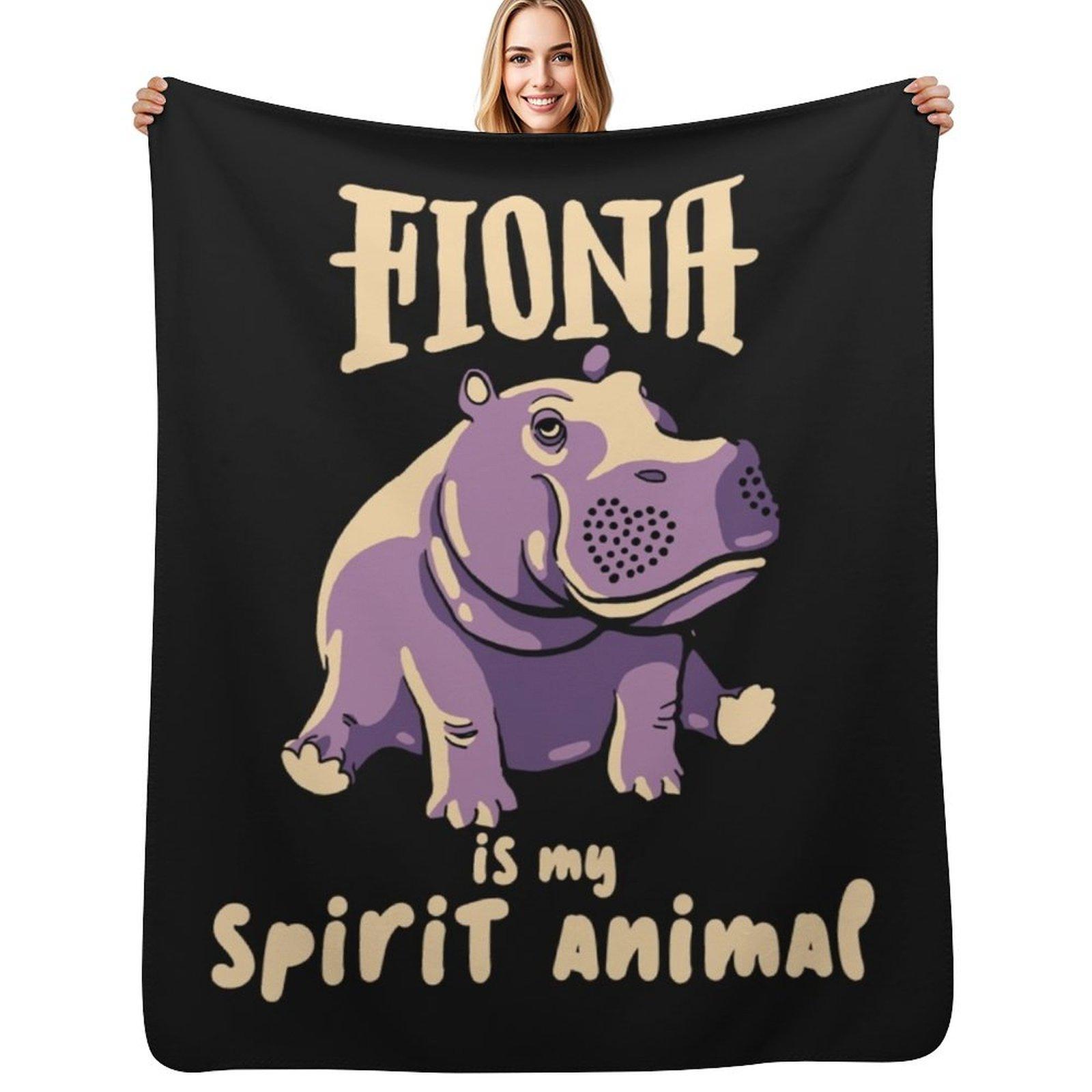 

Fiona The Hippo Spirit Animal Team Fiona Baby Hippo Throw Blanket Travel Size Cozy Blanket for Plane Train 102x76cm(40x30in)