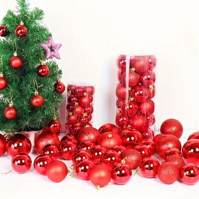 Weihnachtsbaumkugeln 3cm 24 Stück Mehrfarbiges Ornamente Set Bruchsichere Christbaumkugeln Dekoration für Weihnachtsbaum Familienparty Zubehör