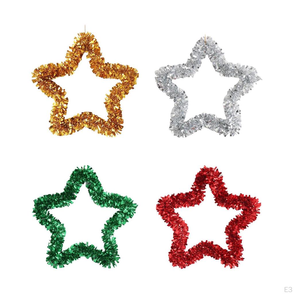 Pentagram Garland Star Wreath Ornaments Hanging Backdrop Tinsel for Front