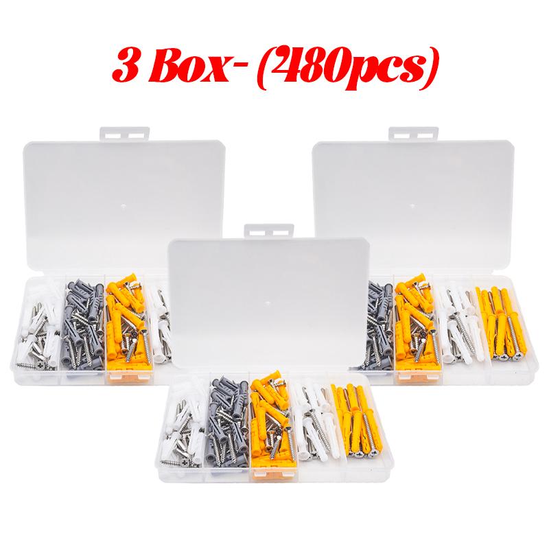 Plastic Shell Self-Tapping Screws Cross Tips Stainless Steel Expansion Screw Wall Anchor Drilling Plug Bolt Pipe Column Fastener