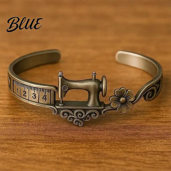 Sewing Enthusiast Jewelry Machine Bracelet Vintage Adjustable Open Cuff Ring