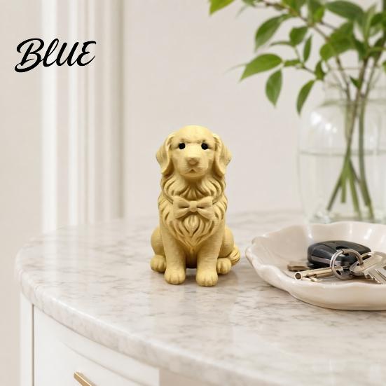 Plastic Dog Figurine 3D Printed Figurine, Mini Bow Tie Collectible Statue, Pet Shape Decor Animal Desktop Decoration Ornament, Gifts for Owner