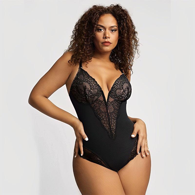 Sexy Lace Bodysuit For Women With Tummy Control And Lift Black,M