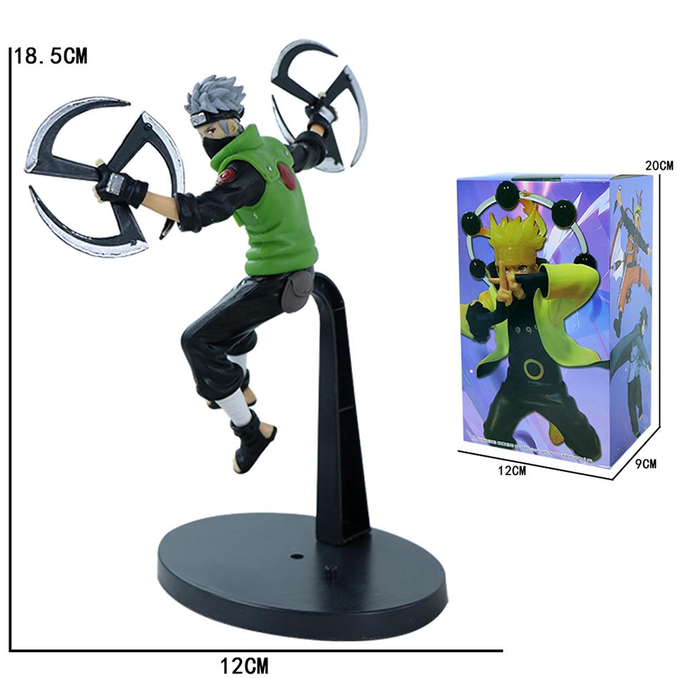 18-20Cm Anime Naruto Sasuke Kakashi Uzumaki Gaara Action Figures Cartoon Pvc Collectiable Model Toys Kids Boys Birthday Gifts