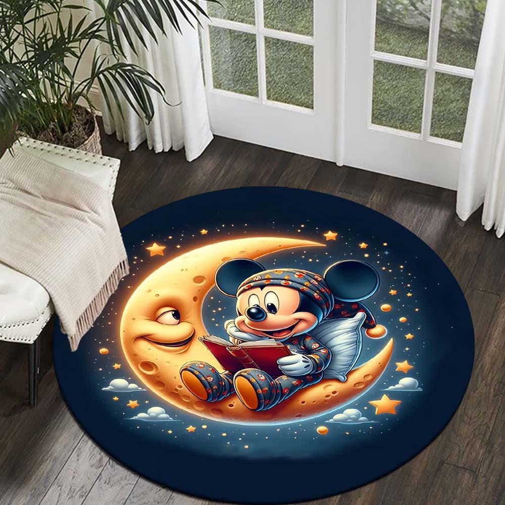 

1pc Mickey Mouse Mickey Round Area Rug , Playroom Bedroom Living Room Indoor Decor Rug , Perfect for Leisure Areas , Bedside , Cloakroom , a 80cm/31.5in