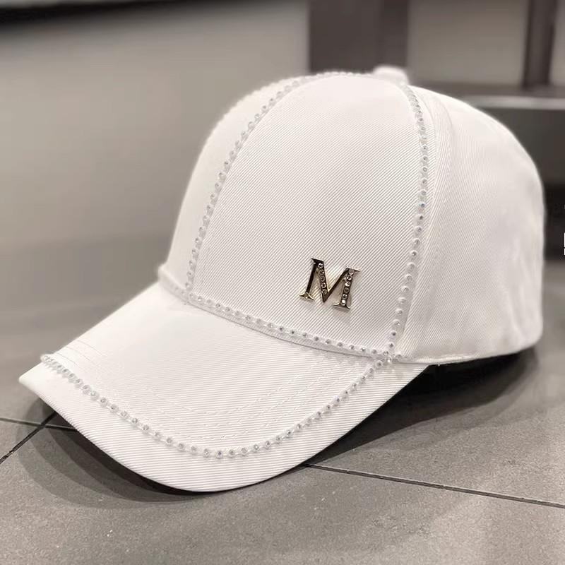 2023 Spring New Women Rhinestone Letter M Baseball Caps Adjustable Hip Hop Fashion Shiny Hats Outdoor Travel All-match Caps