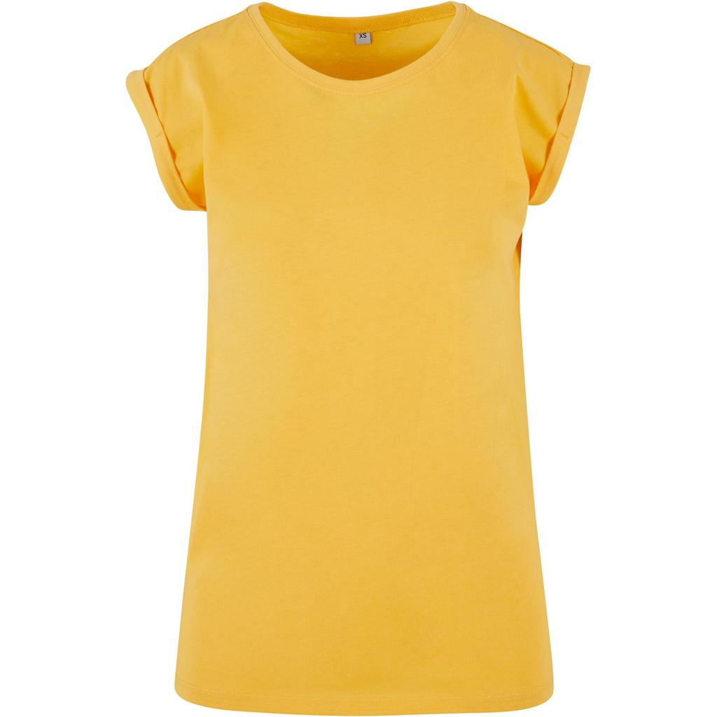 Build Your Brand Womens/Ladies Cotton Extended Shoulder T-Shirt