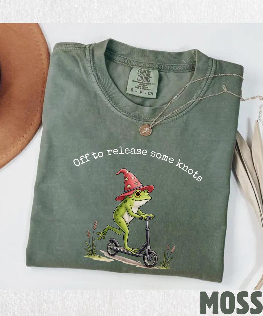 Off To Release Some Knots T-Shirt,Physical Therapy Shirt,Physical Therapist Gift,PTA Gift,Chiropractor Humor Tee,Funny Frog Shirt