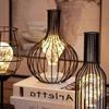 LED Lamp Retro Table Lamp Decanter Style Lamp Iron Decorative Lamp Battery Powered Modern Home Decoration