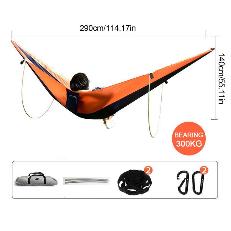 Outdoor Hammock Outdoor Parachute Hammock Nylon Parachute Hammock Lightweight Camping Hammock Nylon Waterproof Support Pole