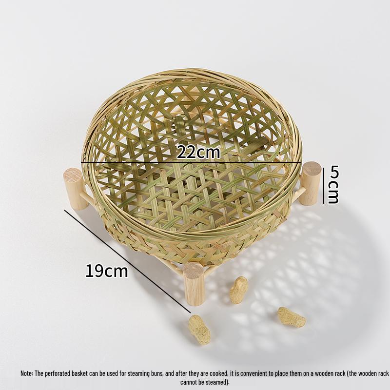 Bambus-Dämpfer: Handgefertigtes Tablett, Obstschale, Abtropfkorb und Hohlkorb