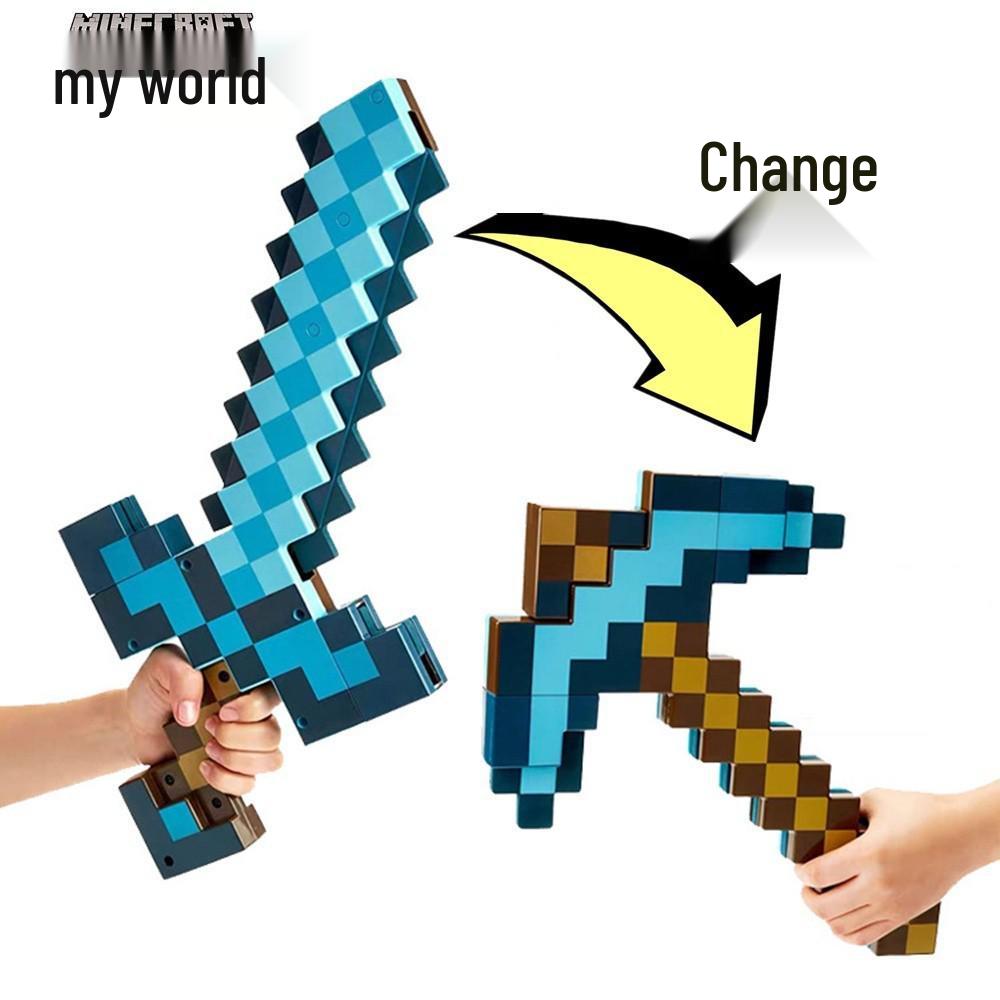 Minecraft 2-in-1 Transforming Sword and Pickaxe Toy - Hot Seller Gift
