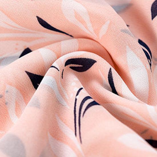 Kvinners Sommer Chiffon Flytende Maxi Kjole Casual A-linje Kort Erm Crew Neck Lang Kjole Blomstret Boho Strand Sommerkjole