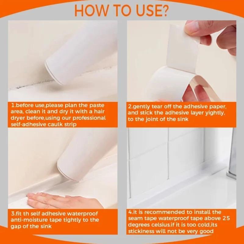 Koupelna Kuchyň Samolepící těsnící páska Sprchový dřez Vana Těsnicí pásek Vodotěsná nálepka na zeď Pásky na okraje dřezu