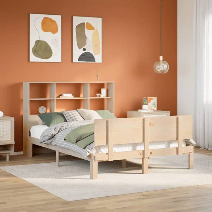 VidaXL Lit bibliothèque sans matelas 120x190 cm bois de pin massif 3322654