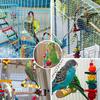 7 Stück Packung Holz Papageienspielzeug Vogelspielzeug Käfig Vogelzubehör Schaukel Hängebrücke Ball Käfig Glocken Haustierbedarf Set