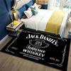 Black Jack Daniel's Whiskey Label Print Area Rug, Non Slip Soft Floor Mat for Bar Living Room Home Decoration Carpet