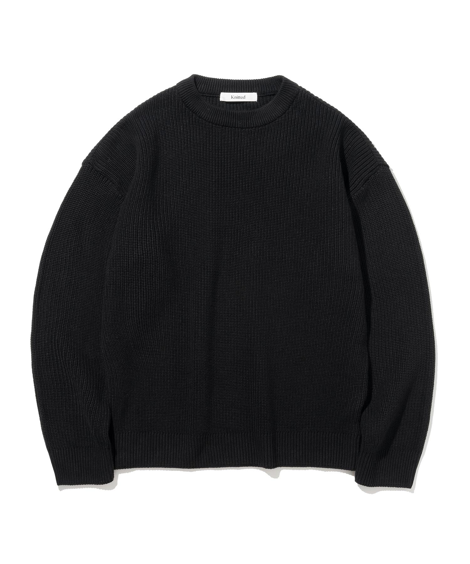Nitied Soft Cotton Drop Shoulder Waffle Knit Black M