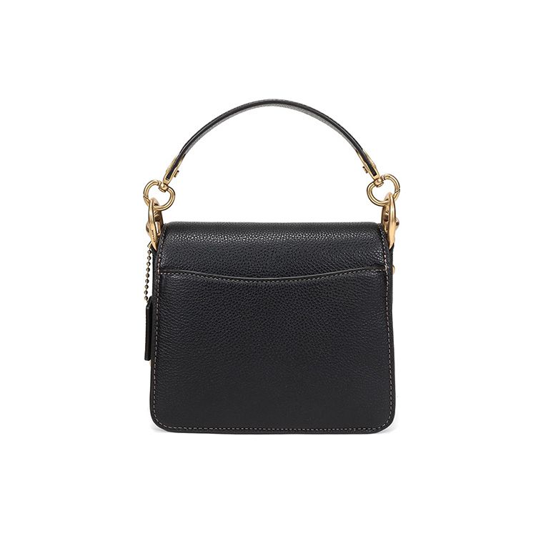Coach Beat 18 Horse And Carriage Pattern Printed Chain Coated Canvas Leather Square Handbag Women Handbag Truffle-Black 4603-B4SI1