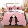 Anime Demon Slayer Bedding Set Nezuko Kamado Duvet Cover Comforter Bed Linen Single Twin Full Queen Size 3d Kids Girl Boys Gift