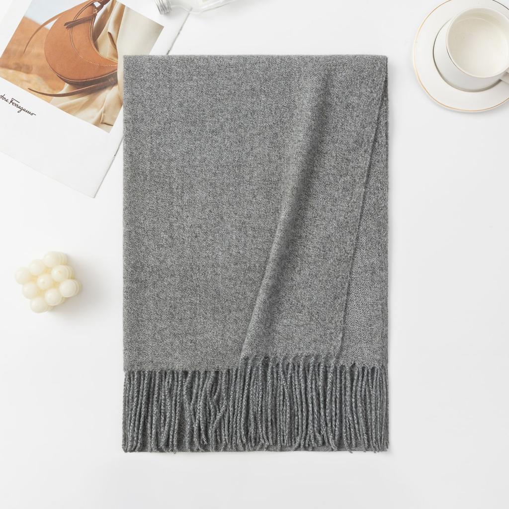 200*70cm Winter Soft Warm Cashmere Scarf Solid Color Shawls Wraps Long Blanket Scarf with Tassels