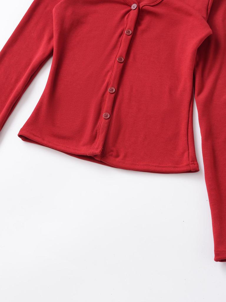 New Korean Style V-Neck Slim Fit Candy Color Long Sleeve Cardigan Jacket