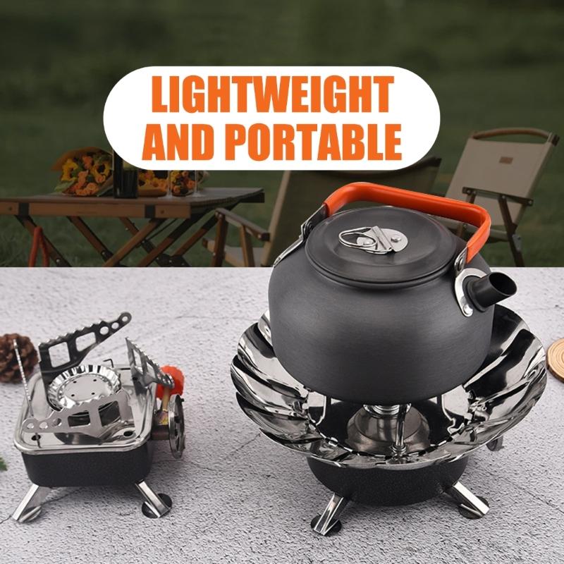 Easy to Carry Square Cooktop for Outdoor Camping Hiking Backpacking Mini Camp Stove Folding Windproof Small Gas Stove