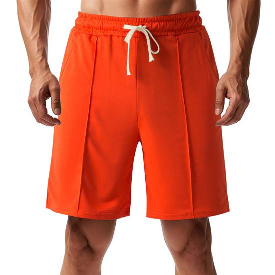 Men Shorts Elastic Waistband Drawstring Design Summer Sport Pants with Pockets Quick Drying
