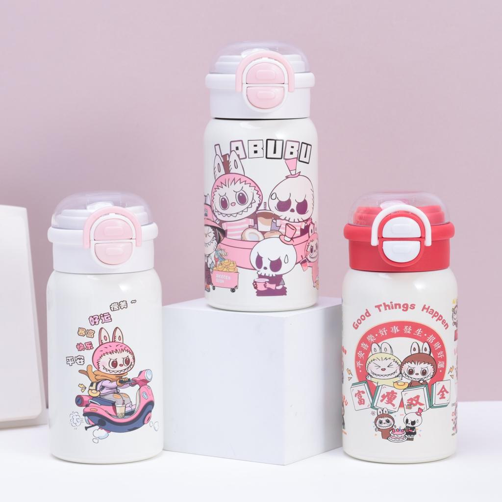 Tasse Thermos en Acier Inoxydable 316 Haute Valeur Mignon Fille Portable Paille Tasse à Eau pour Enfants
