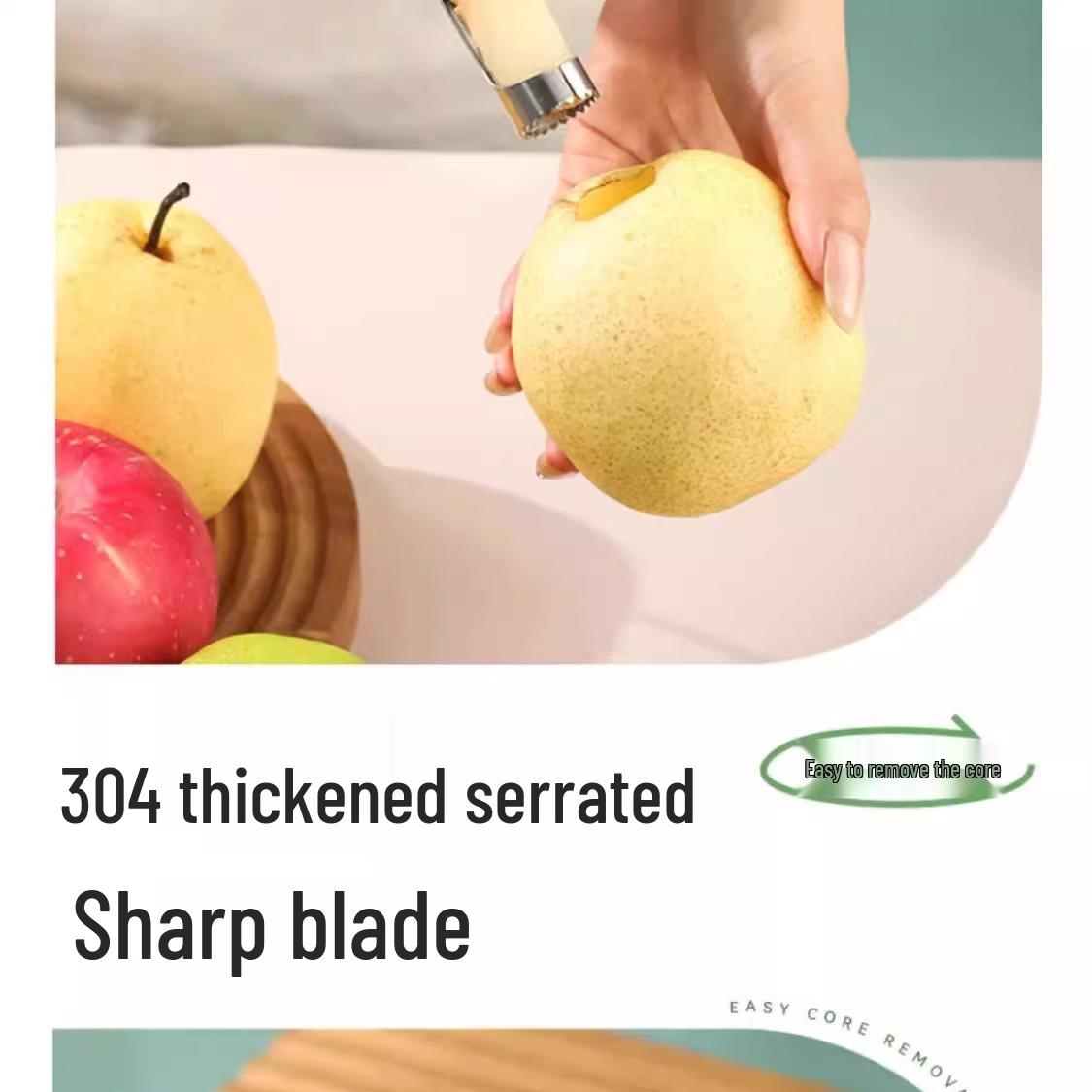 

Dual-Function Retractable Fruit Pitter & Corer Tool 2-in-1 Fruit Corer [PP Bag, Green]