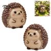 Small Resin Gift Items 2Pcs Cute Hedgehog Mini Figurines for Succulents Pot Terrarium, Micro Landscape Forest Style Home Accents Decor, Miniature