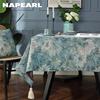 1PC NAPEARL Fashionable Art Cotton and Linen Fabric Printed Comfortable Tassels Tablecloth Table Decoration
