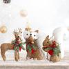 Christmas Handcraft Foxes Squirrel Foam Sculpture Natural Festival Home Decoration for Holiday Tabletop Display P9YB