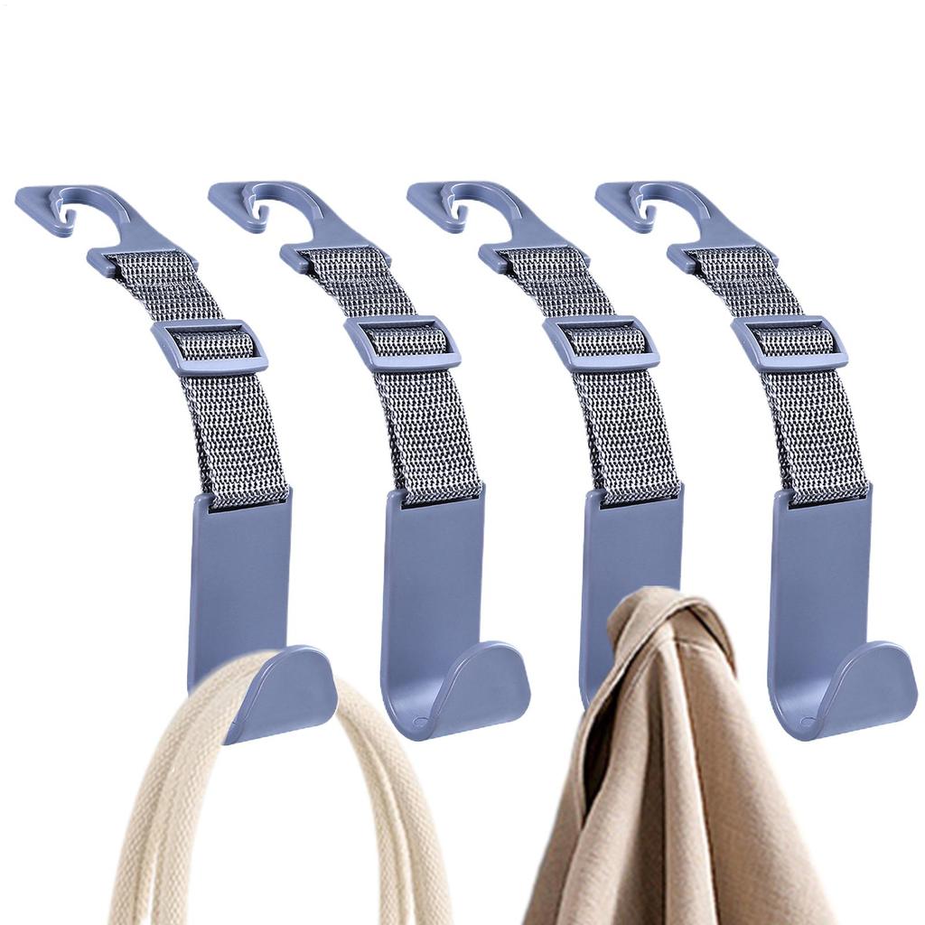 Car Headrest Hook Storage Hooks for Car Seat Headrest 4 Pieces Organization and Storage Adjustable Bag Hanger for Coats Handbag