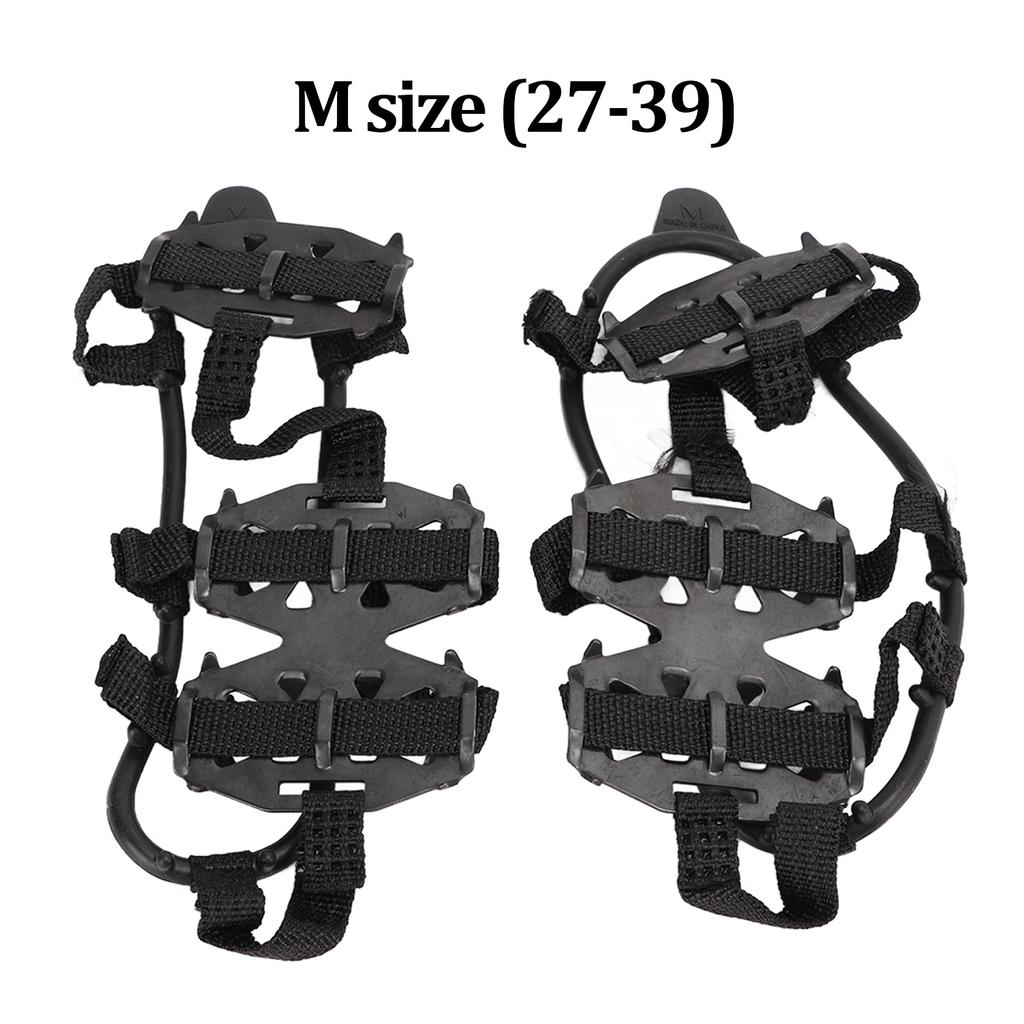 1 Pair 24 Teeth Climbing Crampons Stainless Steel Antiskid Outdoor Snow Ice Shoe Covers
