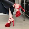 Sexy women's shoes new waterproof table cross strap women's fish mouth high heel sandals