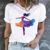 Womens Gymnast Dancer TShirt Artistic Gymnastics Printed Fashion Top Clothing Comfortable Fit Tee Summer Polyester Fabric