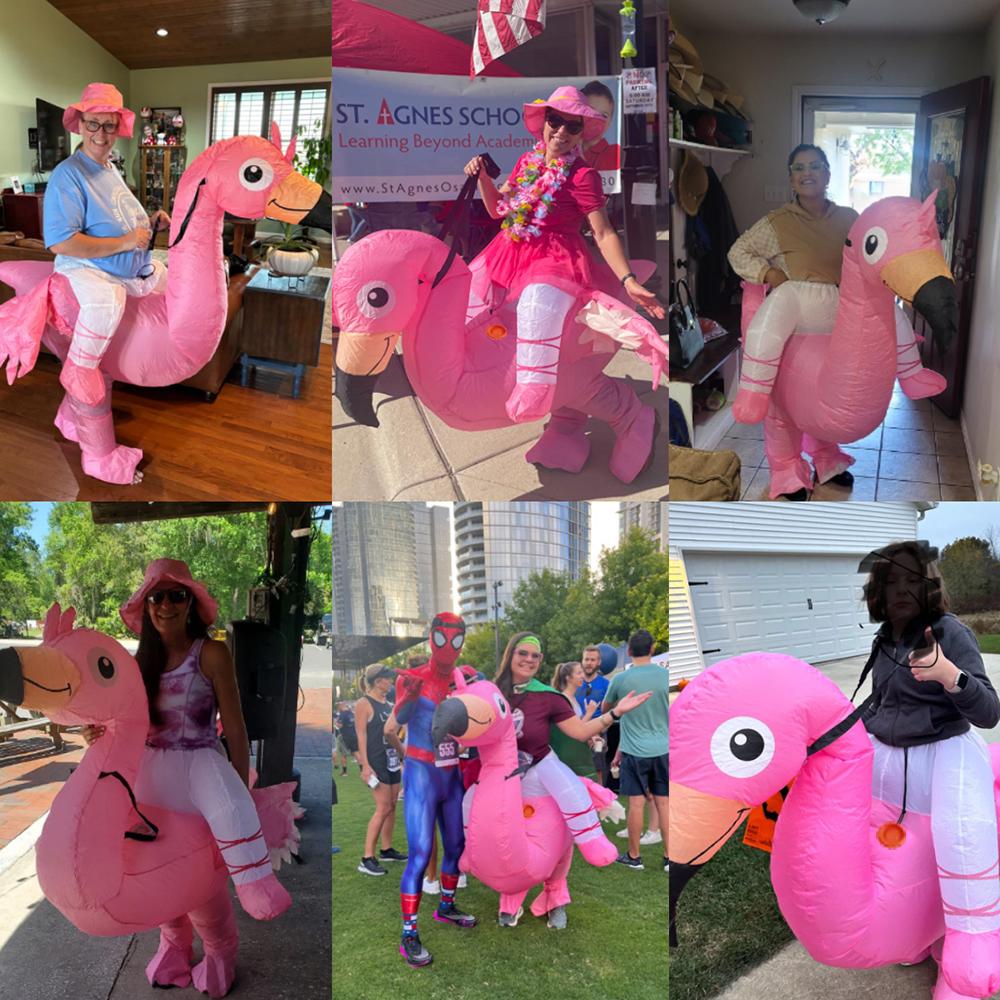 Flamingo Inflatable Costume , Suitable for Halloween/Christmas Themed Party Cosplay, Suitable for Heights of 150-190 Cm