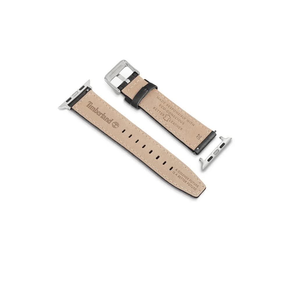 Timberland BAINBRIDGE S Black for Men and Apple Watch Smartwatch TDOUL0000401 Strap, Leather, 20mm, Women, Compatible,
