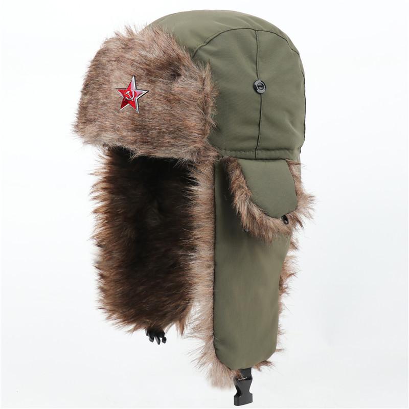 Sowjetisches Wappen Lei Feng Hut winddicht warm Ohrenschützer Hut Herren und Damen Outdoor Reiten Nordost warmer Hut Winter neu