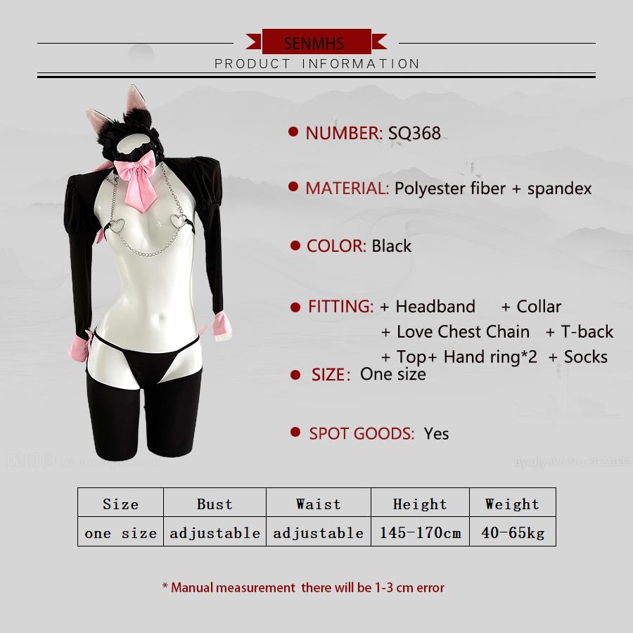 Quente Erótico Sexy Anime Gato Cosplay Uniforme Amor Corrente de Peito Fantasias Tentação Oco Sexy Roupa Pornô Para Mulheres